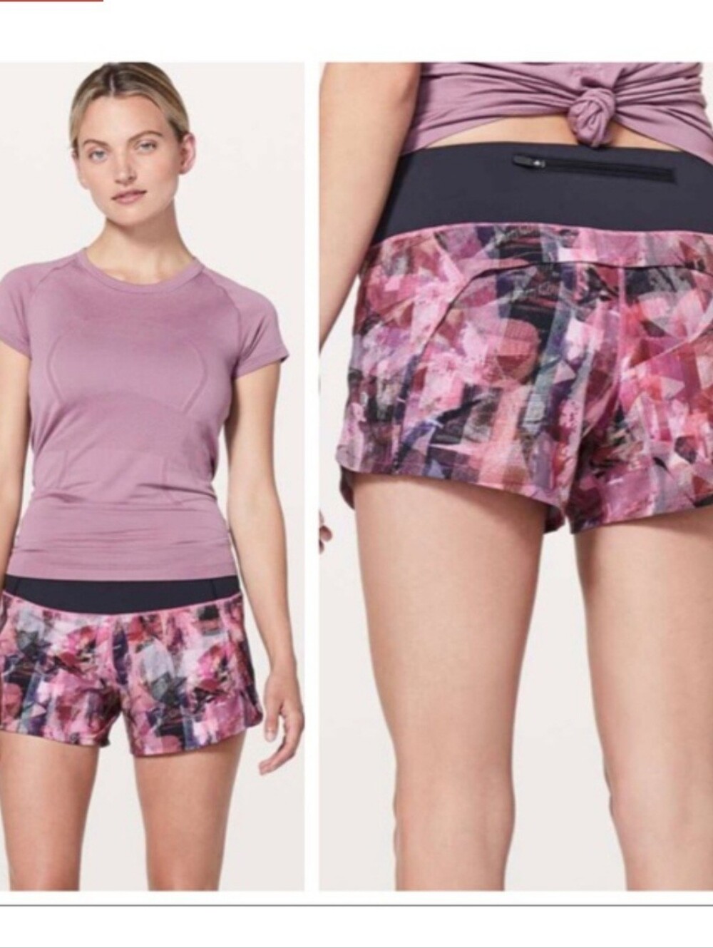 Lululemon Run Times Short II 4” 8 In Sun Dazed Multi